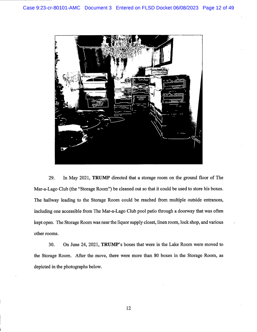 Page 12 of Donald Trump Classified Documents Indictment PDF document.
