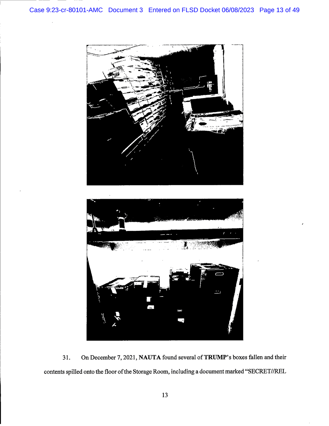 Page 13 of Donald Trump Classified Documents Indictment PDF document.