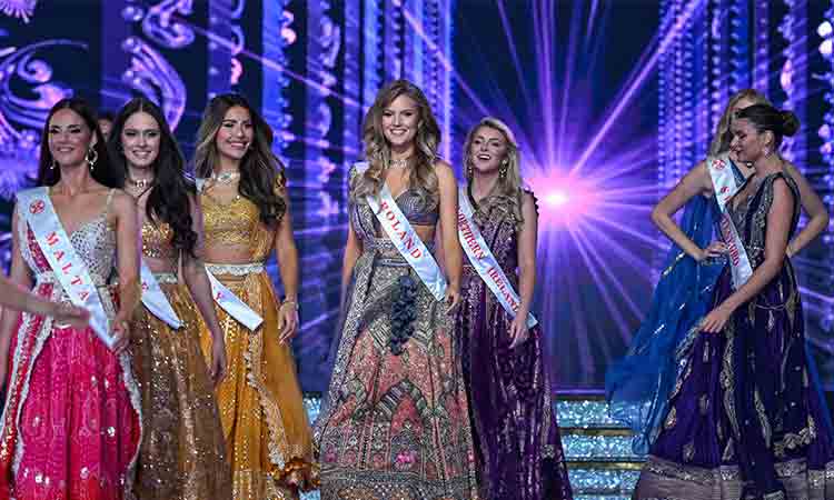 24yearold Czech beauty Krystyna is crowned Miss World in India The